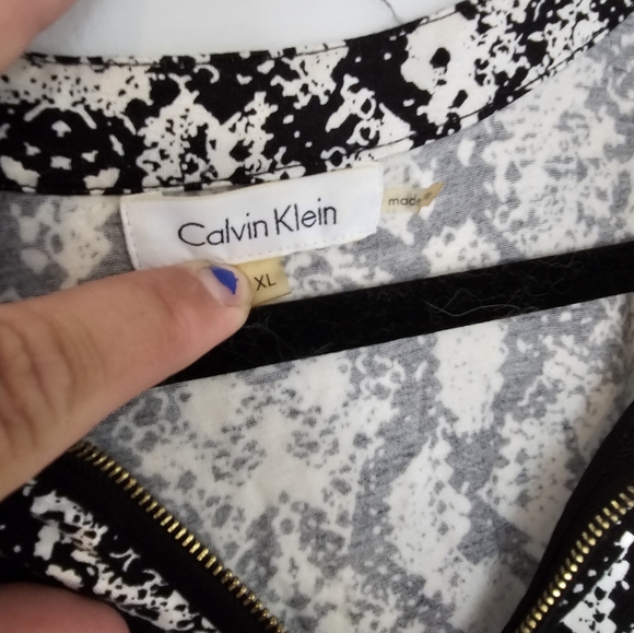 Snakeskin Print Calvin Klein 3/4 Sleeve Work Top - Picture 5 of 6